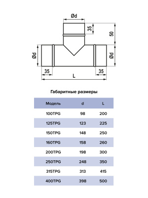 Тройник TPG D250 оцинк.сталь ERA PRO