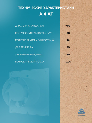 Решетка вентиляционная ДП фланец D45 переточная D50 пластик 4 шт ERA