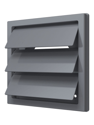 Выход стенной КФ фланец D150/160 жалюзи 190х190 ASA Gray ERA