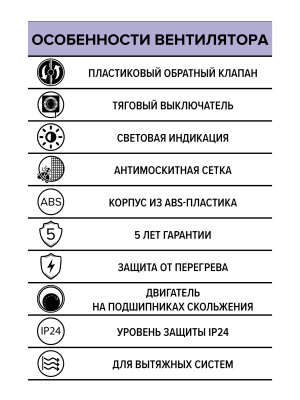 Вентилятор накладной ERA D100 обр.клапан тяг.выкл. ERA