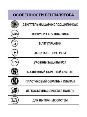 Вентилятор накладной RIO D100 обр.клапан MRH DICITI